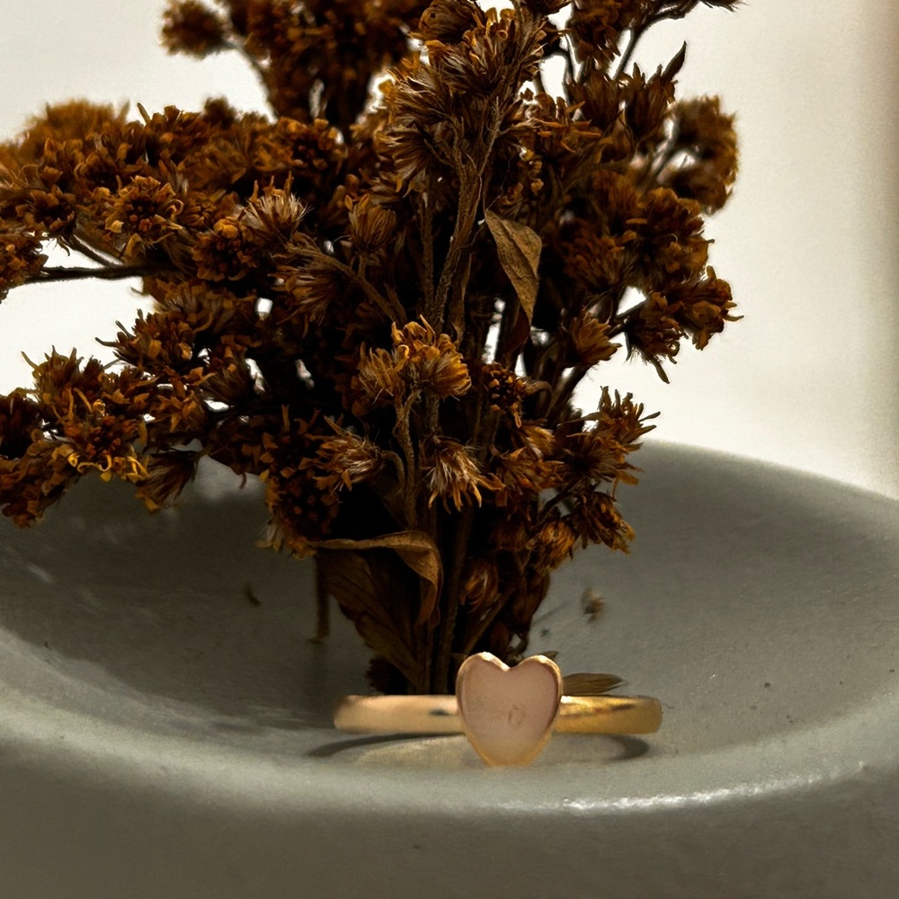 Stainless steel ring, heart shaped